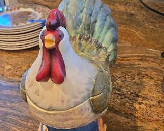 Certified International Patchwork Rooster Cookie Jar
