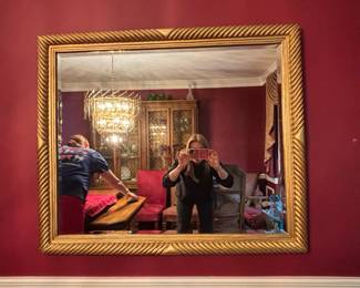 Traditional Gold Gilt Rope-Twist Frame Wall Mirror