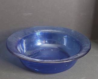 Hazel Atlas Moderntone Cobalt Blue Bowl