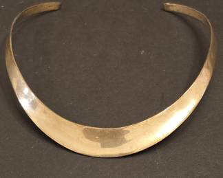 Sterling Silver Torque Choker Necklace
