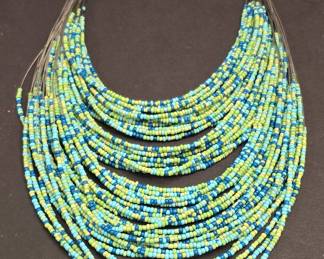 Eileen Fisher Multi-Strand Seed Bead Necklace