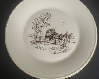 Lenox Stagecoach Scene Chop Plate