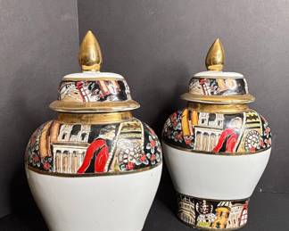 Chinese Porcelain Temple Jar Set