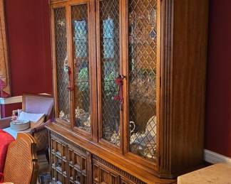 Davis Cabinet Co. Vintage Cherry Italian Neoclassical Tuscan Style China Cabinet