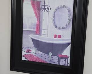 Stupell Industries "Elegant Bathtub & Chandelier" Framed Giclee by Janet Tava