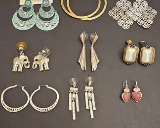 Collection of Assorted Fashion Costume Earrings