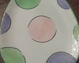 Endless Light Polka Dot Egg Shaped Plates