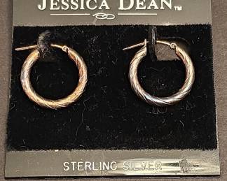 Jessica Dean Sterling Silver Twisted Hoop Earrings