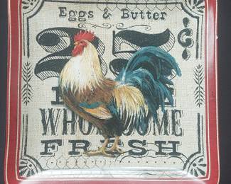 Certified International Geoffrey Allen Rooster Square Plate