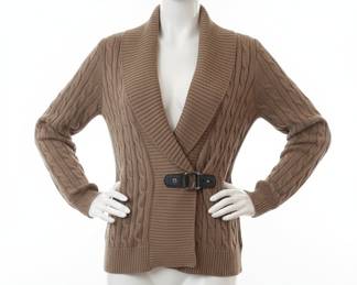 Lauren Ralph Lauren Cable-Knit Buckle Cardigan