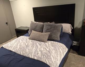 Contemporary Espresso/Black Storage Platform Bed Frame