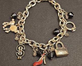 Betsey Johnson Fashion Charm Bracelet with Novelty Charms