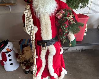 Large Standing Christmas Santa Claus Figure with Naughty or Nice List