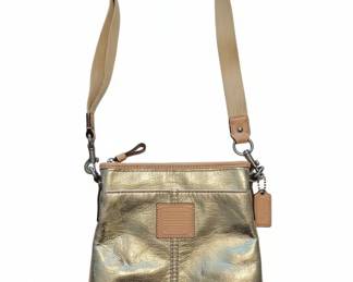 Coach Metallic Silver Swingpack Crossbody Bag