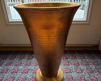 Italian Gilt Terra Cotta Floor Vase
