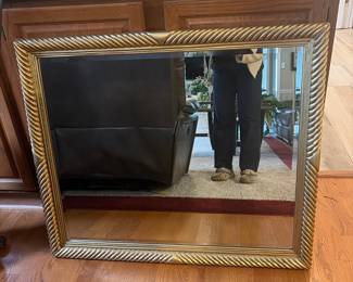 Large Gilt Rope-Edge Wall Mirror