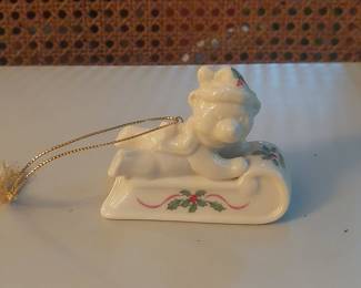 Lenox 1996 Teddy Bear on Sled Ornament