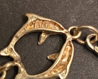 Sterling Silver Dolphin Link Bracelet