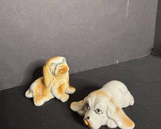 Vintage Ceramic Basset Hound Figurines - Pair