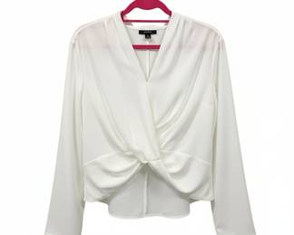 Alfani Women's White Twist-Front Blouse