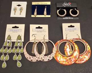 Collection of Six Pairs of Fashion Earrings, including Paparazzi and Rosa branded items