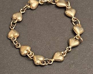 Italian Sterling Silver Heart Link Bracelet