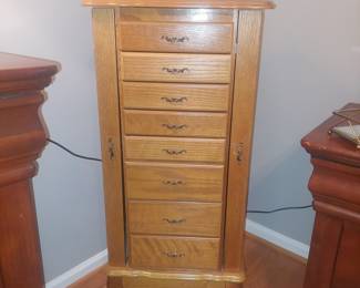 Powell Oak Jewelry Armoire