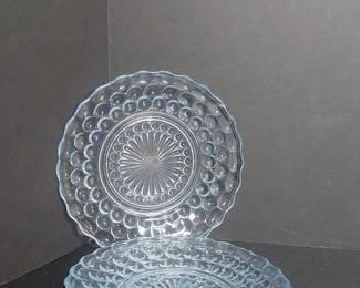 Anchor Hocking Blue Bubble Glass Plates