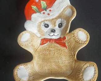 Ceramiche Leonardo Teddy Bear Christmas Dish