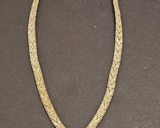 Italian Sterling Silver Riccio Chevron Necklace