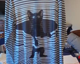 Novelty Cat Print Long-Sleeve T-Shirt