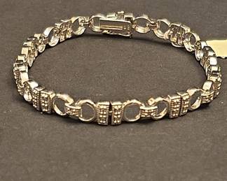 Macy's Sterling Silver and Diamond Accent Bracelet