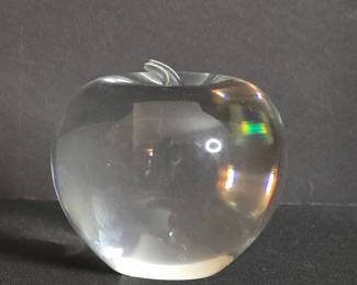 Tiffany & Co. Crystal Apple Paperweight