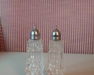 Vintage Cut Crystal Salt and Pepper Shakers