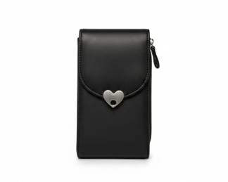 Heart-Clasp Crossbody Phone Wallet