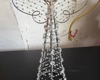 Wire and Crystal Bead Angel Figurine