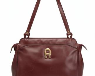 Etienne Aigner Vintage Burgundy Leather Shoulder Bag