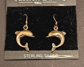 Jessica Dean Sterling Silver Dolphin Earrings