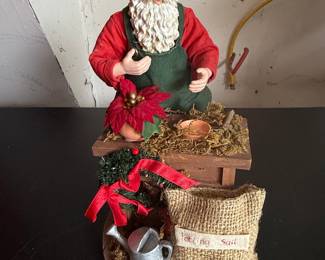 Possible Dreams Clothtique Gardener Santa Figurine