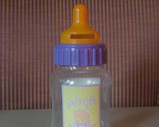 Baby Bottle Boomerang Coin Bank
