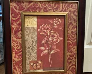Decorative Floral Collage Framed Art
