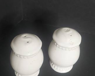 White Ceramic Salt and Pepper Shakers