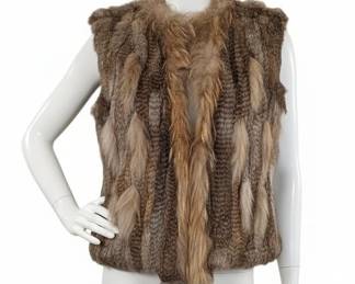 Love Token Rabbit and Raccoon Fur Vest