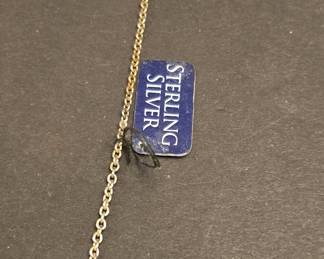 Sterling Silver Cubic Zirconia Three-Stone Pendant Necklace