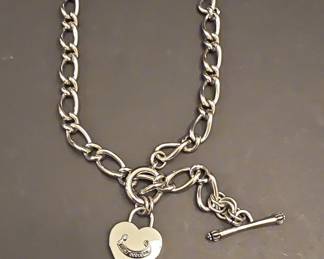Juicy Couture Heart Padlock Toggle Necklace
