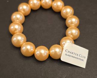 Charter Club Glass Fashion Pearl Bracelet