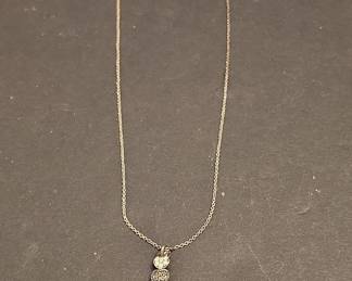 Marcasite and Sterling Silver Heart Pendant Necklace
