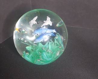 The Beachcombers Intl. Dolphin Glass Paperweight
