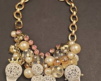 Betsey Johnson Multi-Charm Statement Necklace