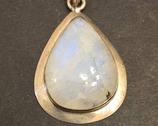 Sterling Silver Teardrop Rainbow Moonstone Pendant